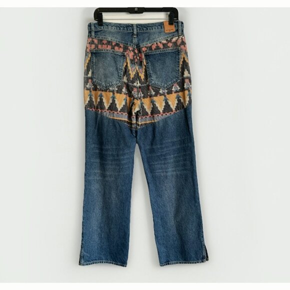 We The Free FP Patchwork Jeans Women’s 29 High Rise Corduroy Trim Boho Western - Picture 14 of 15